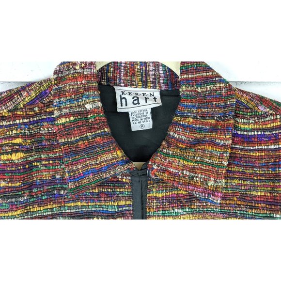 Keren Hart striped cotton rag rug style jacket medium - Picture 4 of 5
